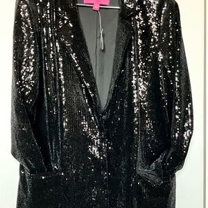 Isaac Mizrahi Black Sequin Blazer. Size XL. New w/Tags. Original Owner.